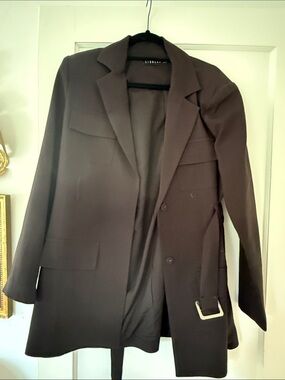 Lioness Dark Brown women Blazer dress with Belt Detail